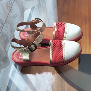 Fly London Leather Platform Slingback Sandal